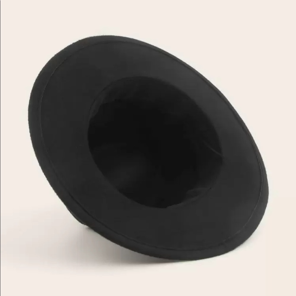 Black trilby hat brown belt boho 825075 - Picture 6 of 7